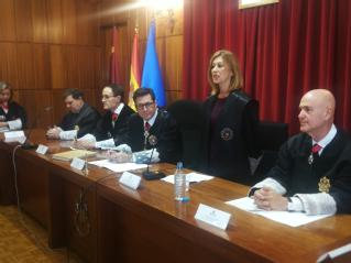 María Consuelo Uris Lloret dirige unas palabras, tras su toma de posesión como presidenta de la Sala de lo Contencioso Administrativo del TSJ